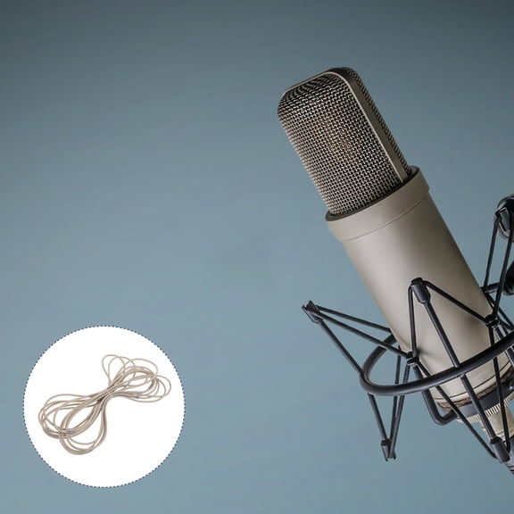 10Pcs Light Grey Microphone Shocking Mount Rubber Bands Elastic Replacement for Condenser Mic