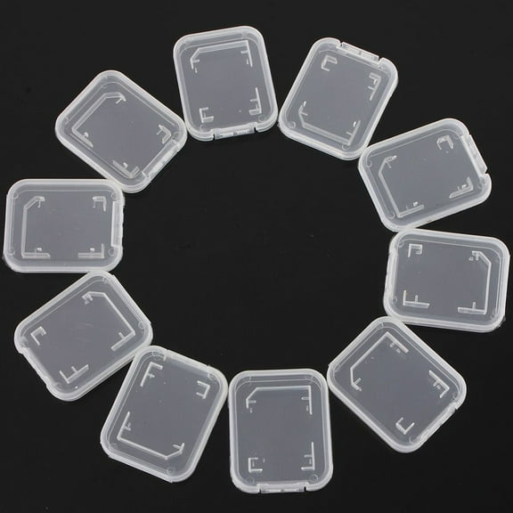 10Pcs Lightweight Clear Standard SD SDHC Memory Card Case Storage Holder Box