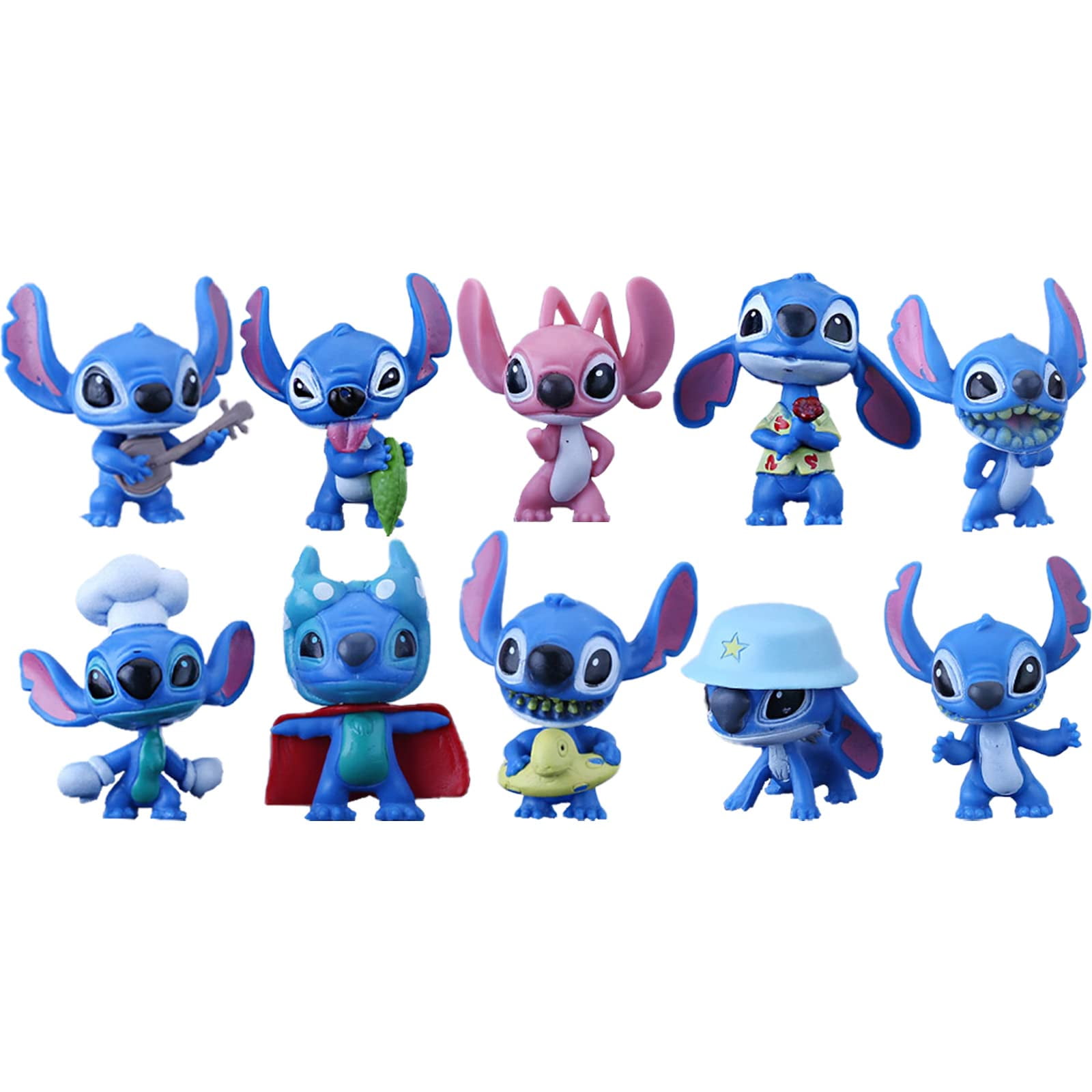 10Pcs Lilo and Stitch Cake Toppers Children's Birthday Party Cake for