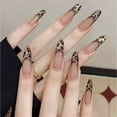 thumbnail image 1 of 10Pcs Long Almond False Press on Nails Leopard Print French Fine Flash Fake Nail, 1 of 3