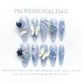 10Pcs Long Almond Handmade Press on Nails Butterfly Fake Nails Wearable