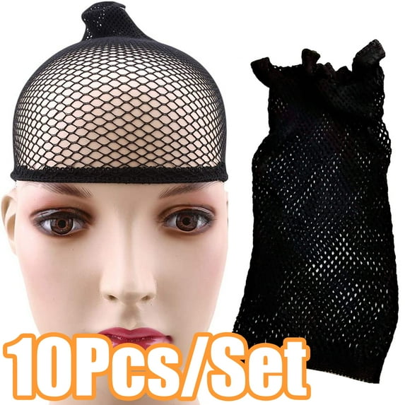 10Pcs Long Stretchy Wig Net Cap Stretch Mesh Wig Cap Elastic Net Weaving Cap Durable Wig Stocking Cap Soft Mesh