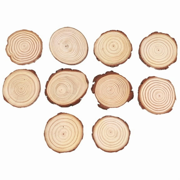 10Pcs/Lot Pine Wooden Chips Cut Pieces Wood Log Sheet Rustic Wedding Decor Party Centerpieces Vintage Country Style