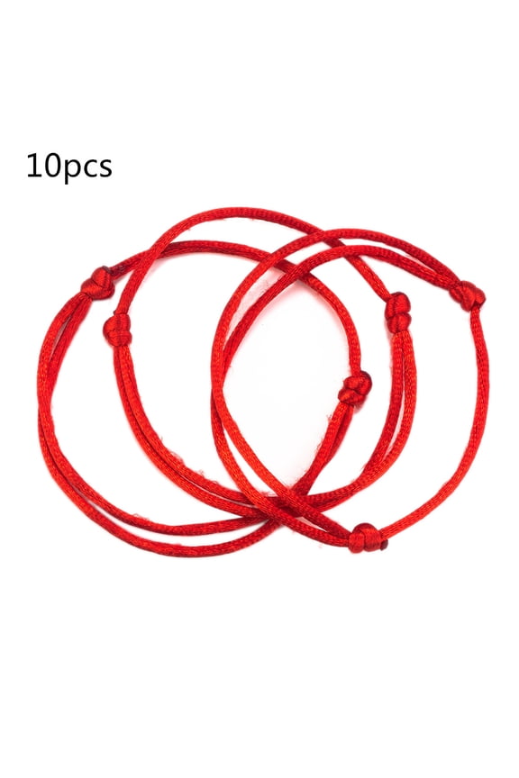 10Pcs Lover Simple Red Cord Bracelet Good Luck String Kabbalah for Protection Knot Amulet Wristband Jewelry Faith Rope G