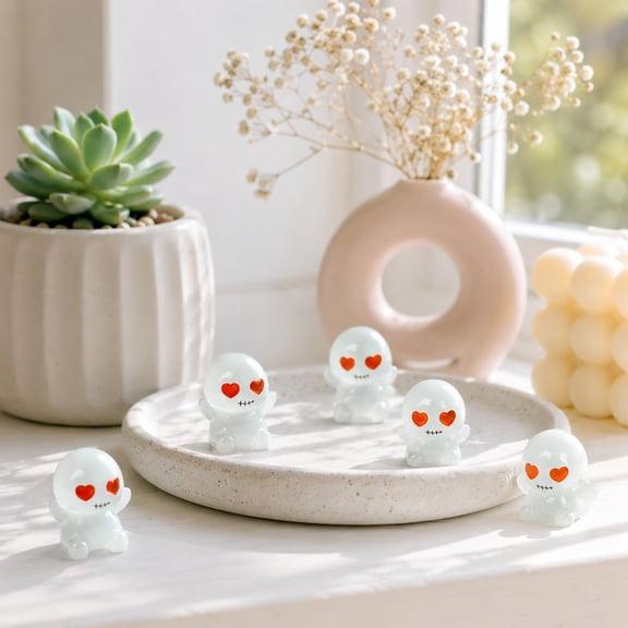 10Pcs Luminous Ghost Mini Figurines, Self-luminous Without Power Supply, Exquisite Craft for Micro Landscape and Desktop DIY Decor
