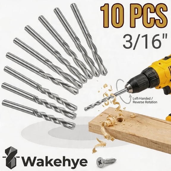 10Pcs M2 HSS Drywall Router Bit Set 3/16 inch Spiral Downward Guidepoint Drill Bits for Drywall Screw Installation