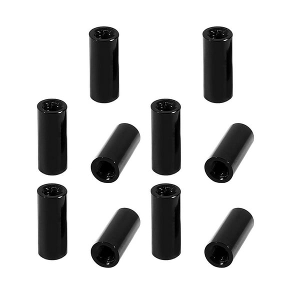 10Pcs M3 x 12mm Round Aluminum Column Alloy Standoff Spacer Stud Fastener Black