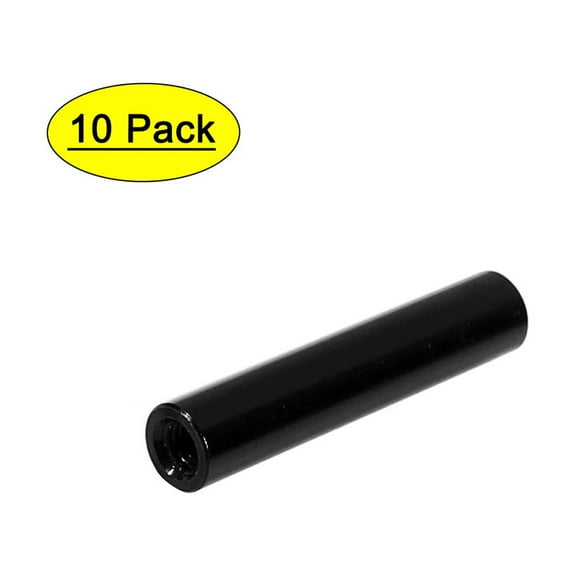 10Pcs M3 x 25mm Round Aluminum Column Alloy Standoff Spacer Stud Fastener Black