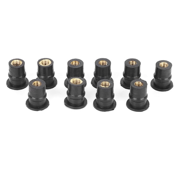 10Pcs M5 Rubber Well Nuts 5mm/0.2in Metric Motorcycles Windshield Bolts Wellnut