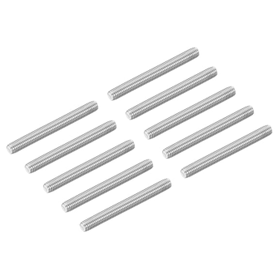 10Pcs M6-1.0x55mm Fully Threaded Rods, 304 Stainless Steel Thread Bar Studs