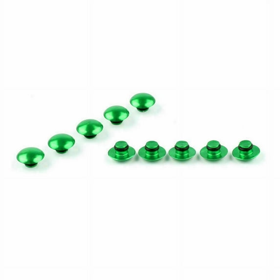 10Pcs M6 6MM Hex Socket Bolt Screw Nut Head Cover Green For Universal Motorcycle