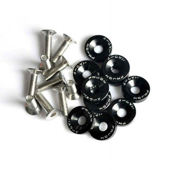 10Pcs M6 Anodized Aluminum Fender Screw Washers & Bolts Auto Accessories