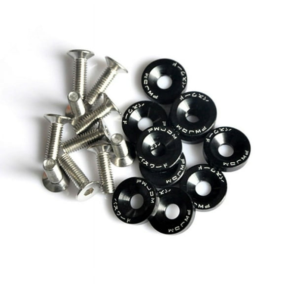 10Pcs M6 Anodized Aluminum Fender Screw Washers & Bolts Auto Accessories