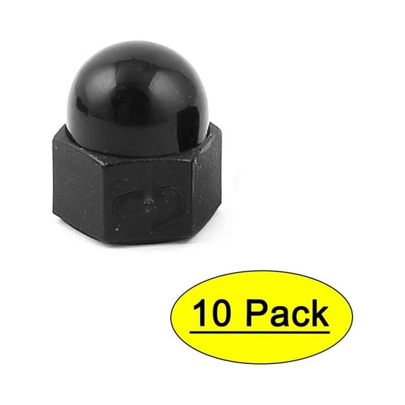 10Pcs M8 Plastic Dome Bolt Nut Caps Inner Threaded Protection Covers Black