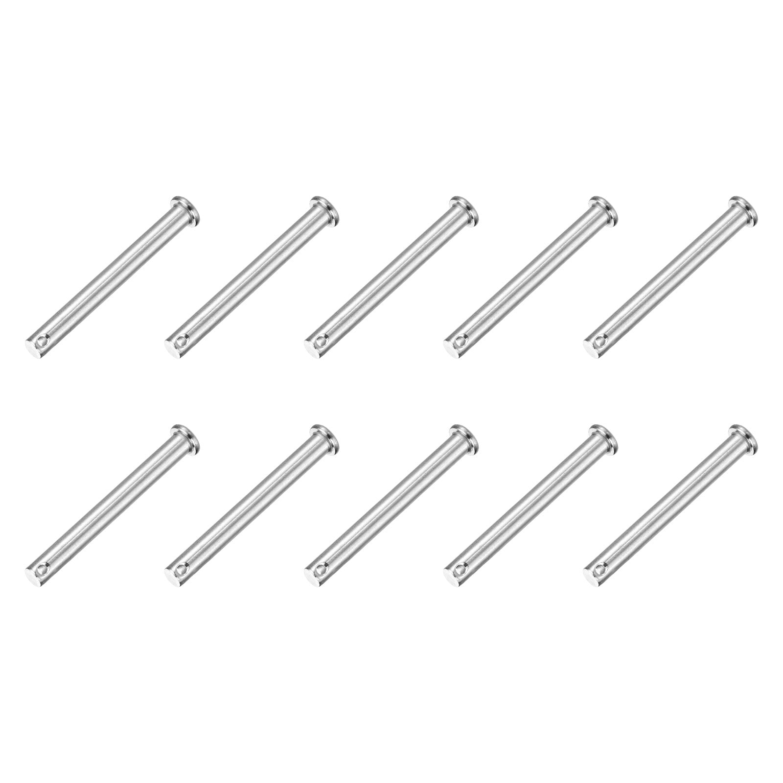 10Pcs M8 x 70mm Single Hole Clevis Pins, 304 Stainless Steel Flat Head Pin