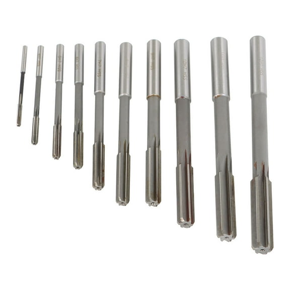 10Pcs Machine Reamer Set,HSS H7 Straight Flute Chucking Reamer Milling Cutter