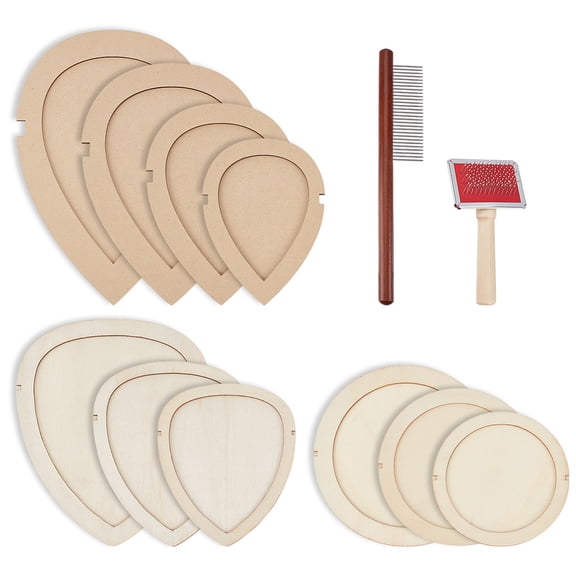 10Pcs Macrame Leaf Cutting Molds and Comb Sets Fringe Macrame Cutting Template Tool Macrame Feather Tassel Tools with Combs