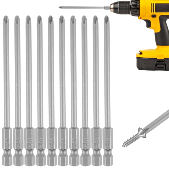 10Pcs Magnetic Cross Head Drill Bit S2 Steel 1/4inch Hex Shank Cross Screwdriver Bits Set High Hardness Screwdriver Bit High Precise Magnetic Bit Set for Screwdriver Electric Drill