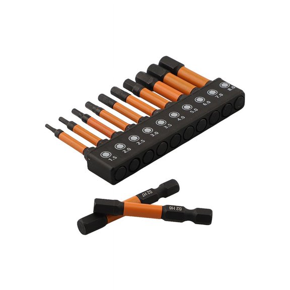 10Pcs Magnetic Hex Head Screwdriver Bit Set 1/4 Shank Screwdriver Bit H1.5-H6 Shank Screwdriver Bit Head ﻿Hand Tools A Fangkenuo