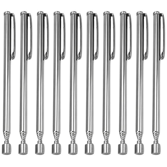 10Pcs Magnetic Pickup Tool Telescoping Magnetic Grabber Tools with Pocket Clip Metal Extendable Magnet Stick Reacher Tools Portable Magnetic Pickup Tool for Bolt Screws Nuts