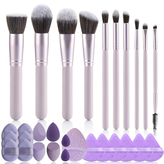 10Pcs Makeup Brush Set With Sponges And Drying/Storage Case，Best Gift For Women/Girls, Used For Powder, Foundation, Highlight, Eye Shadow, Concealer, Etc., Suitable For Beginners (Green 13pcs)