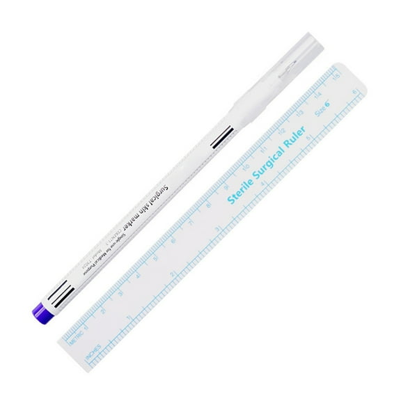 10Pcs Makeup Positioning Marker Pen Surgical Skin Mark Tool, Microblading Marker Pen with Paper Ruler