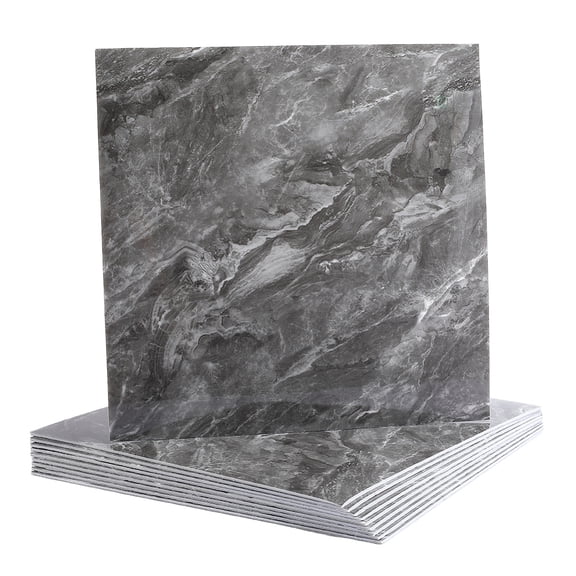 10Pcs Marble Peel and Stick Tile Backsplash Waterproof PVC Self Adhesive Wall Panels Square 11.8"x11.8" Washroom Shower Tiles for Crafting