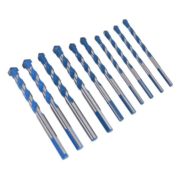 10Pcs Masonry Drill Bit Set for Metal Steel Porcelain Ceramic Tile Concrete Brick Plastic Wood (6 8 10 12mm)