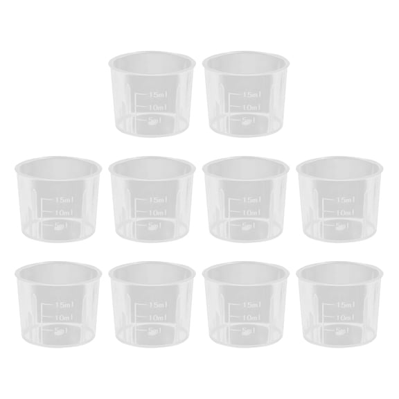 10Pcs Measuring Cups With Scale Graduated Beaker Clear Lab Liquid Measuring Cup for Kitchen Baking Lab Measure Tool