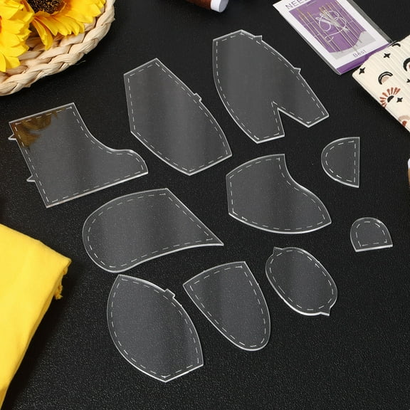 10Pcs Memory Bear Template Ruler Set 10/12/15 Inch Acrylic Memory Bear Pattern Template Bear Sewing Template Bear Quilting Template Ruler with Instruction for Sewing