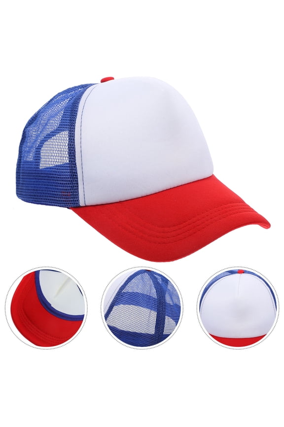 10Pcs Blank Mesh Baseball Caps with Polyester Sponge PVC for DIY Sublimation Craft