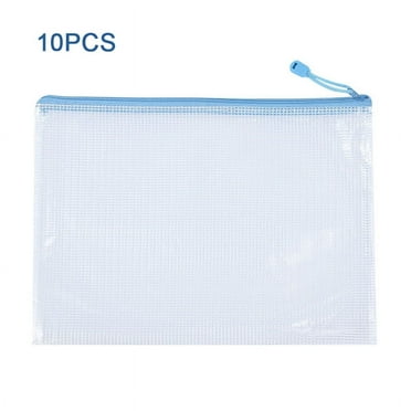 10Pcs Mesh Zipper Pouch Document Bag Waterproof Zip File Folders A4 A5 Size Office School Supplies Storage