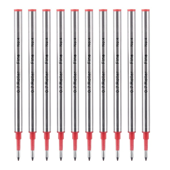 10Pcs Metal Ballpoint Refills Replacement Ballpoint Pen Refills 0.5mm OR 0.7mm Tip Water Based Inks Quick Drying