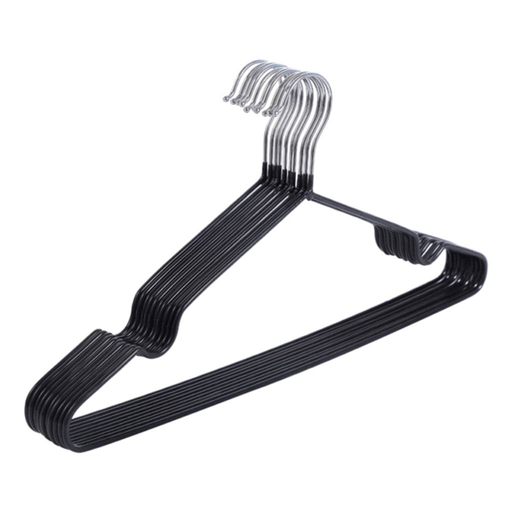 10Pcs Metal Clothes Hanger with Plastic Coating Suit Coat Drying Rack ...