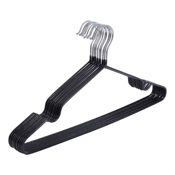 10Pcs Metal Clothes Hanger with Plastic Coating Suit Coat Drying Rack Holder