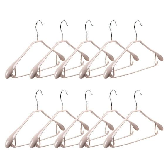 10Pcs Metal Clothes Hanger with Plastic Coating Suit Non-Slip Drying Rack Hook