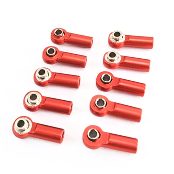 10Pcs Metal M2.5 Link Tie Rod End Ball Joint for A959 12428 144001 C24 MN D90 MN99S RC Car Parts,Red