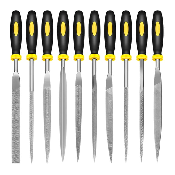 10Pcs Metal Polishing Tool Set Sturdy Steel Hand Files with Anti Skid Handles