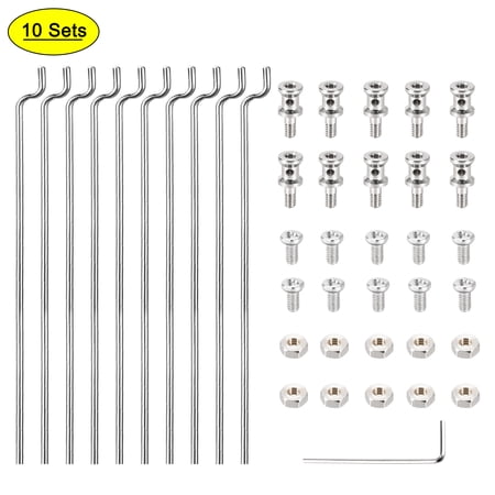 10Pcs Metal Quick Adjuster 1.2mm x L450mm (17.7 inch) Steel Z Push Rods Parts