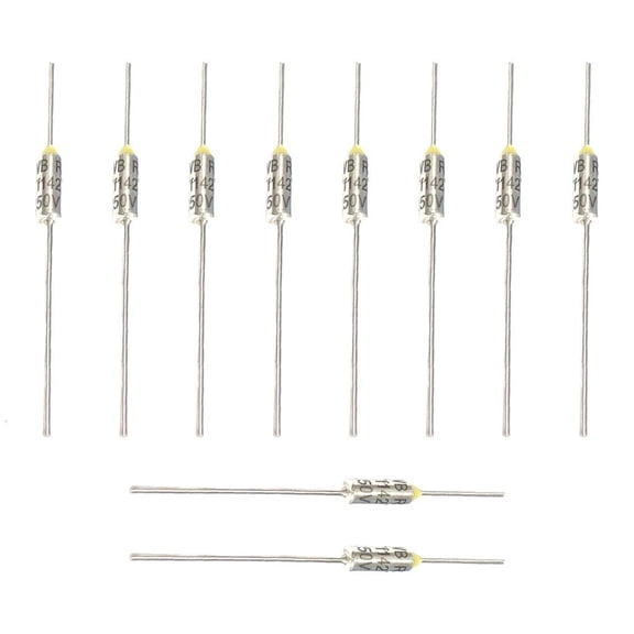 10Pcs Metal Shell Thermal Fuses Cutoff For Circuit Protections Thermal Fuses 250V 10A 65-84℃ Temperature Fuses Cutoffs