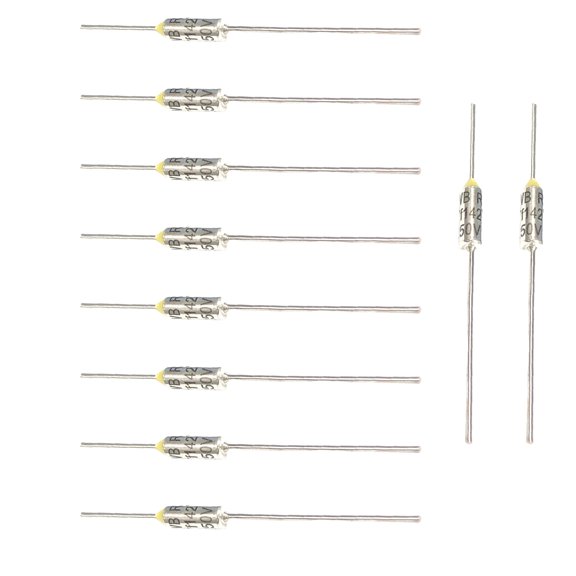 10Pcs Metal Shell Thermal Fuses Cutoff For Circuit Protections Thermal Fuses 250V 10A 65-84℃ Temperature Fuses Cutoffs