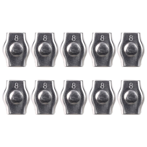 10Pcs Metal Steel Wire Rope Clamps With Smooth Surfaces Rustproof Single/Double Grips Cable Clamps Enduring