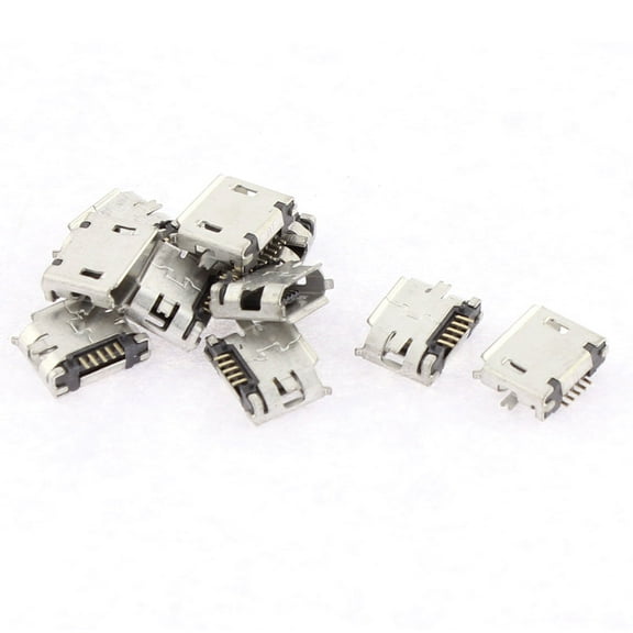 10Pcs Micro B Type USB 5-Pin Female SMT Surface Mounting Connector