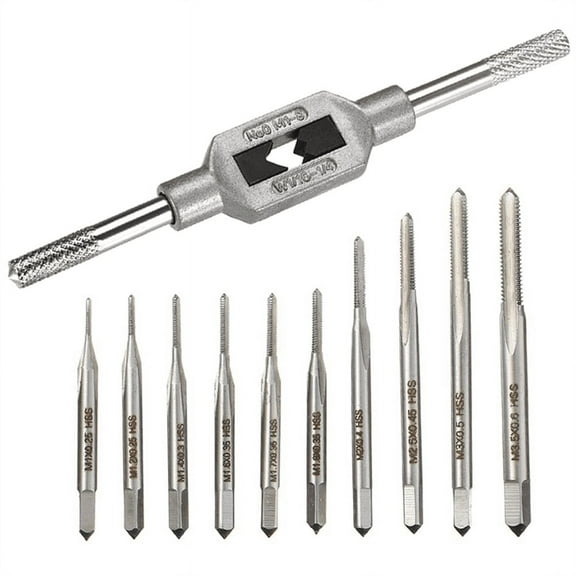 10Pcs Micro-Taps Bit Small Hand Screw Thread Taps M1-M3.5 HSS Mini Metric Plug Tap Drill Tapping Tool