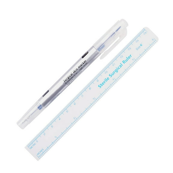 10Pcs Microblading Marker Pen with Paper Ruler, Eyebrow Marker Pen Double Tip Surgical Skin Marker for Eyebrow Lip