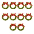 thumbnail image 1 of 10Pcs Mini Christmas Wreaths, Small PVC Bow Vine Rings for Tree Decor, Miniature Scene Set for DIY Craft Gift(B), 1 of 6