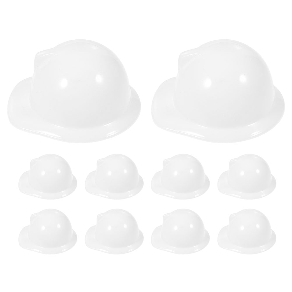 10Pcs Mini Construction Hat Plastic Mini Construction Cap Doll Dress Up