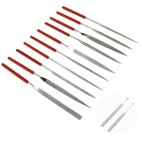 10Pcs Mini Diamond Needle File Set 6 Inch Total Length 150 Grit Diamond File(Usable File Length:2-3/4 Inch)