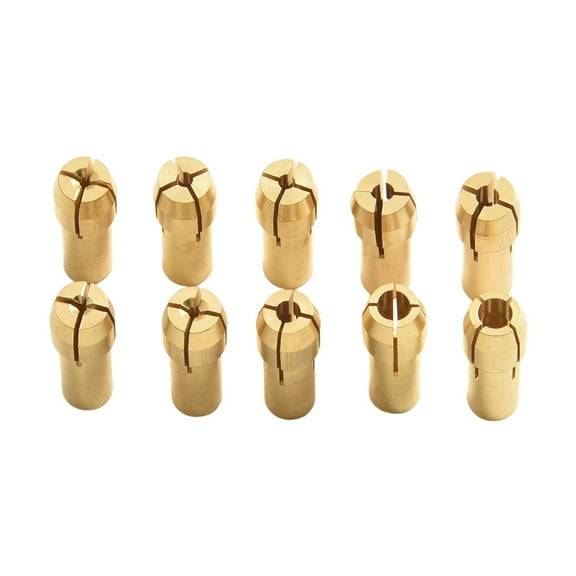 10Pcs Mini Drill Brass Collet Chuck For Dremel Rotary Tool 0.5-3.2Mm Brass And Nut For Dremel Accessories Set Smile Home