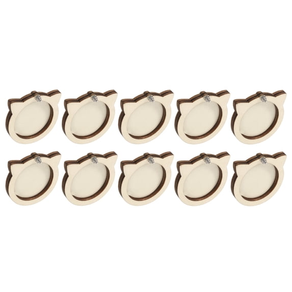 10Pcs Mini Embroidery Hoop Tiny Round Cat Cross Stitch Hoops Small Wood Ring Circle for Pendant Keychain